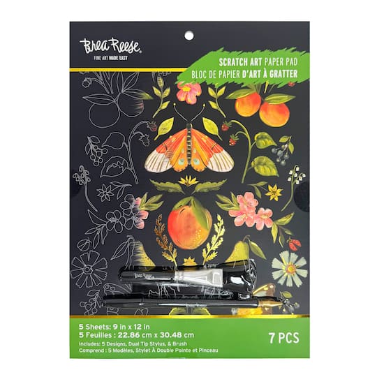 Brea Reese® 9" x 12" Fruit Garden Party Scratch Art Paper Pad